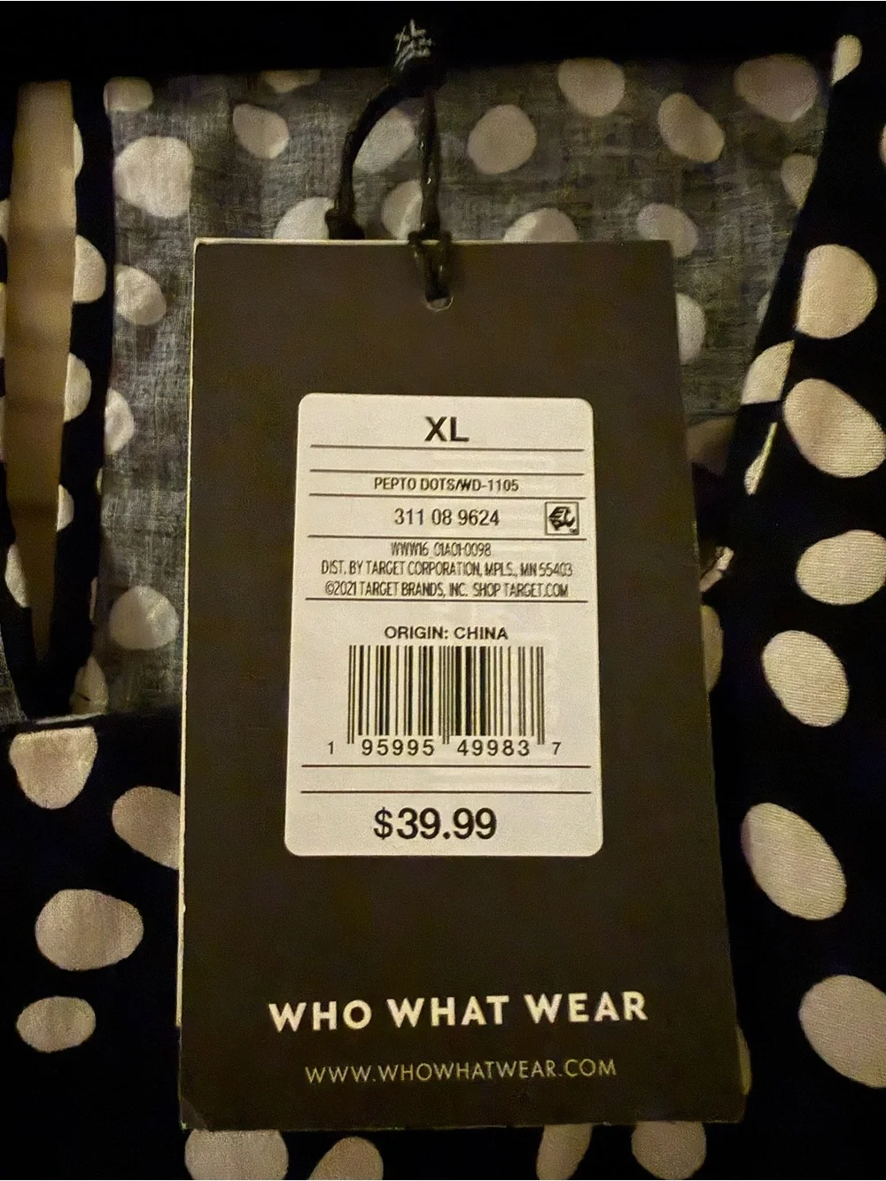 NWT Who What Wear Black and White Polka Dot Maxi Dress - Picture 3 of 5